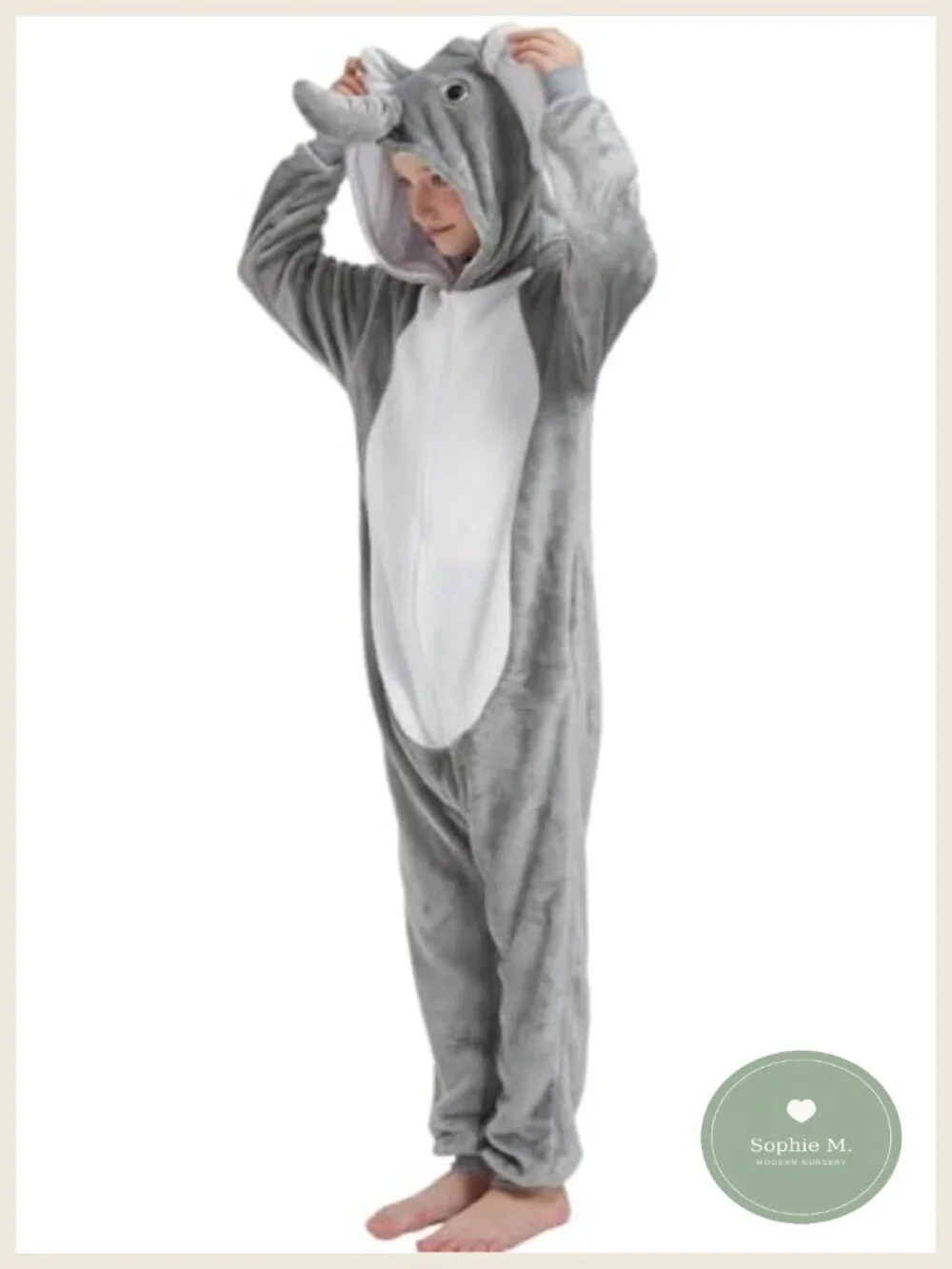 Elephant Onesie Kids Costume One Piece Pajamas Halloween